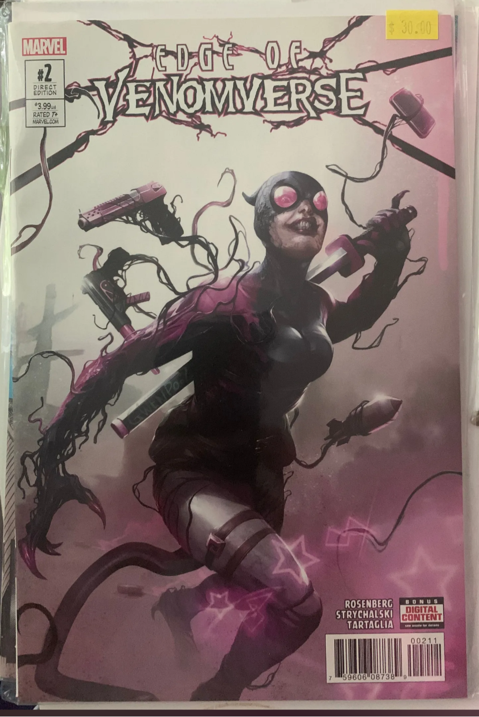 Comic book titled 'EDGE OF VENOMVERSE' with a character on the cover.