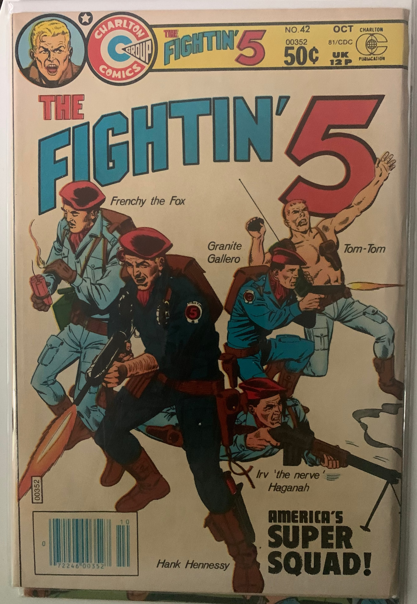 Comic book cover titled 'The Fightin' 5' featuring action-packed illustration of characters.