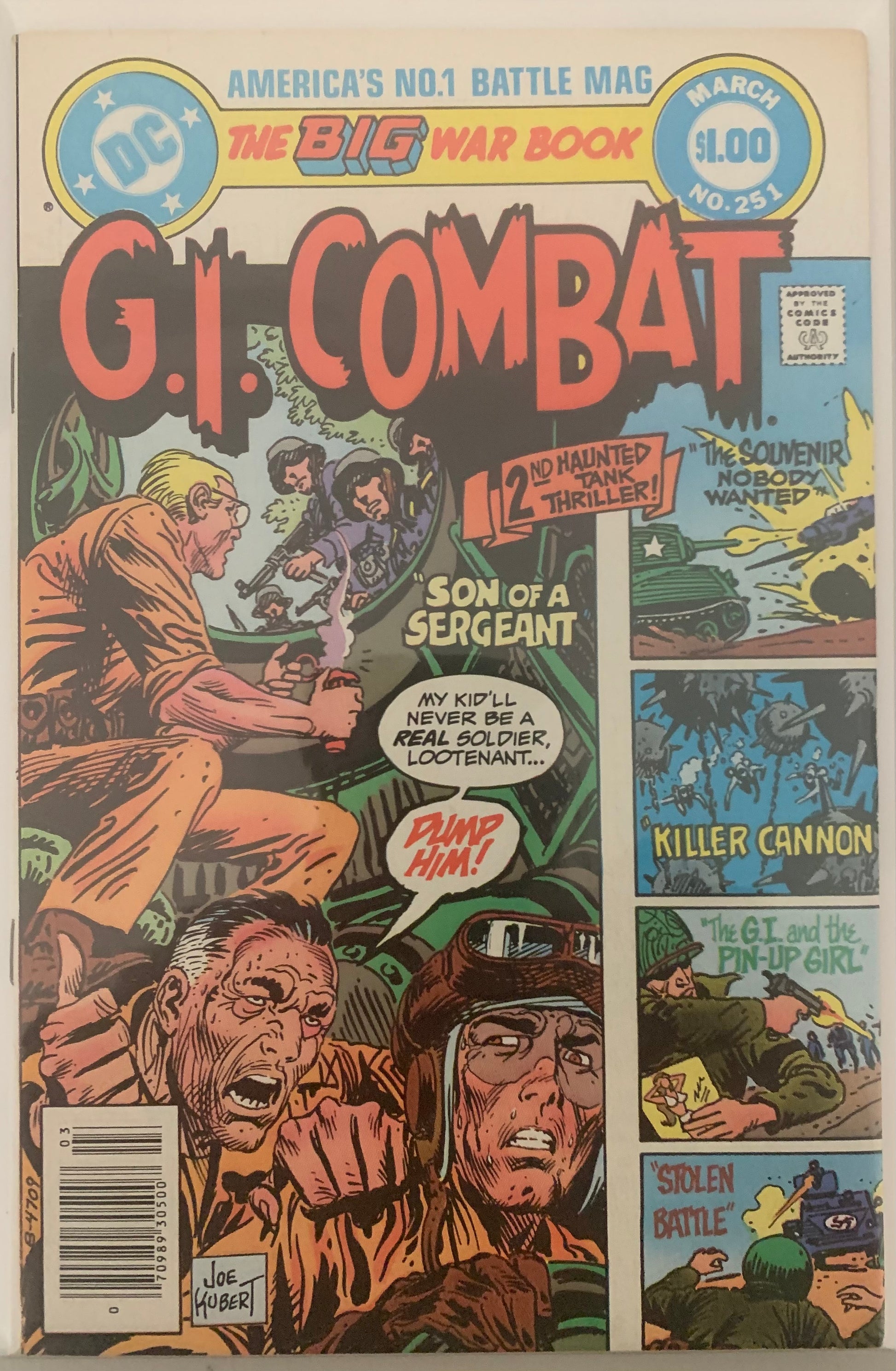 Vintage Comic book cover of 'G.I. Combat' The Big War Book with action scenes and characters.