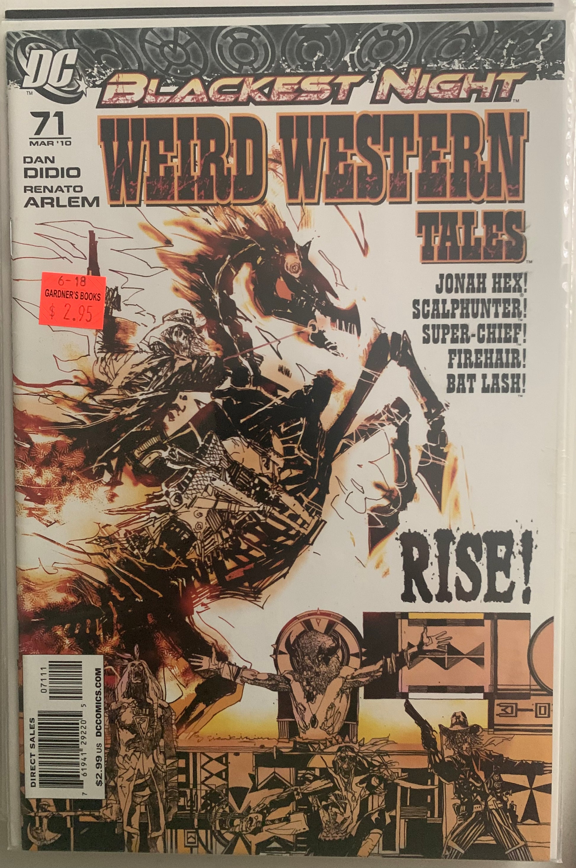 Comic book cover of 'Blackest Night Weird Western Tales' with a dragon illustration.