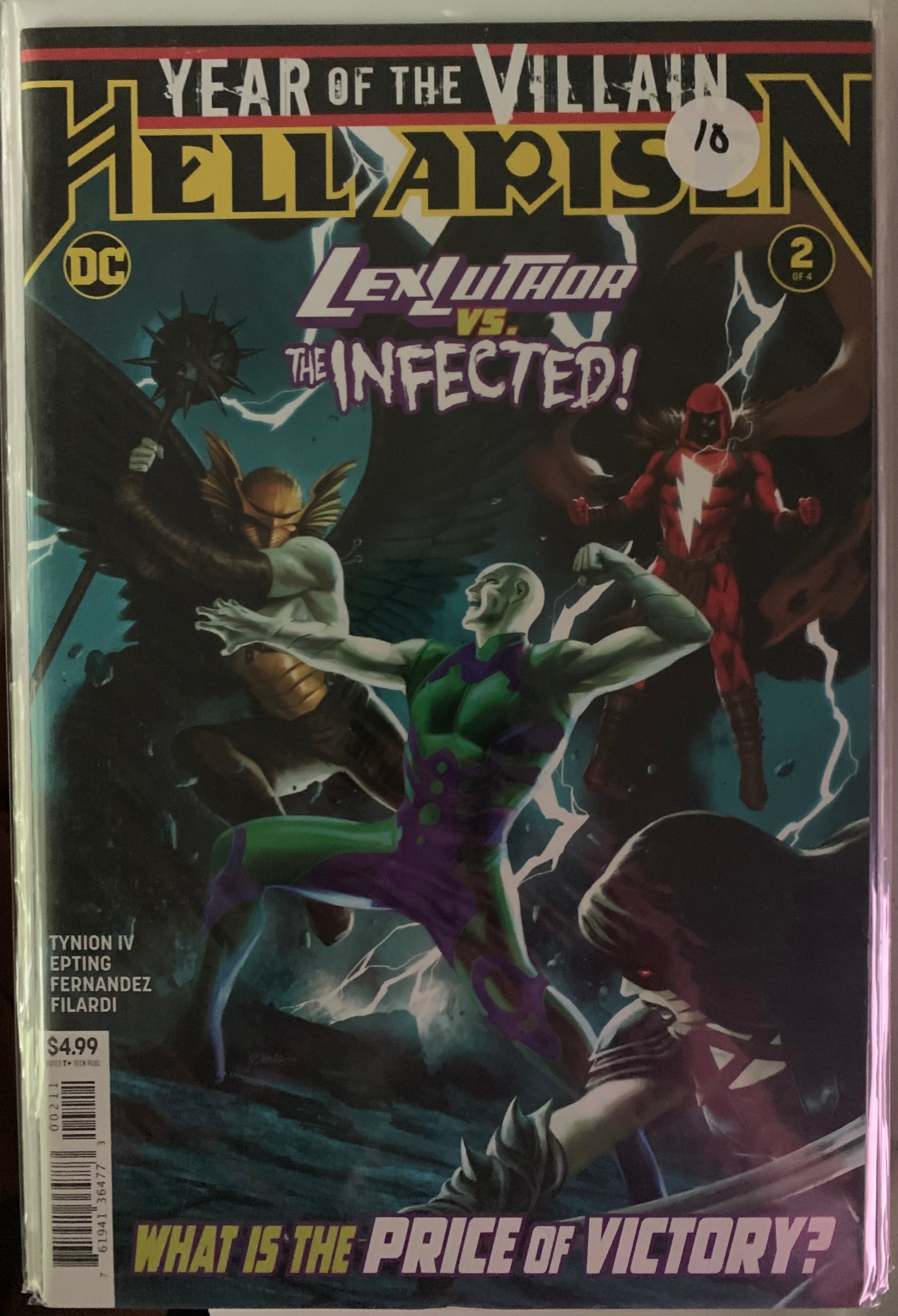 Comic book cover featuring Lex Luthor vs. The Infected with text 'Year of the Villain'