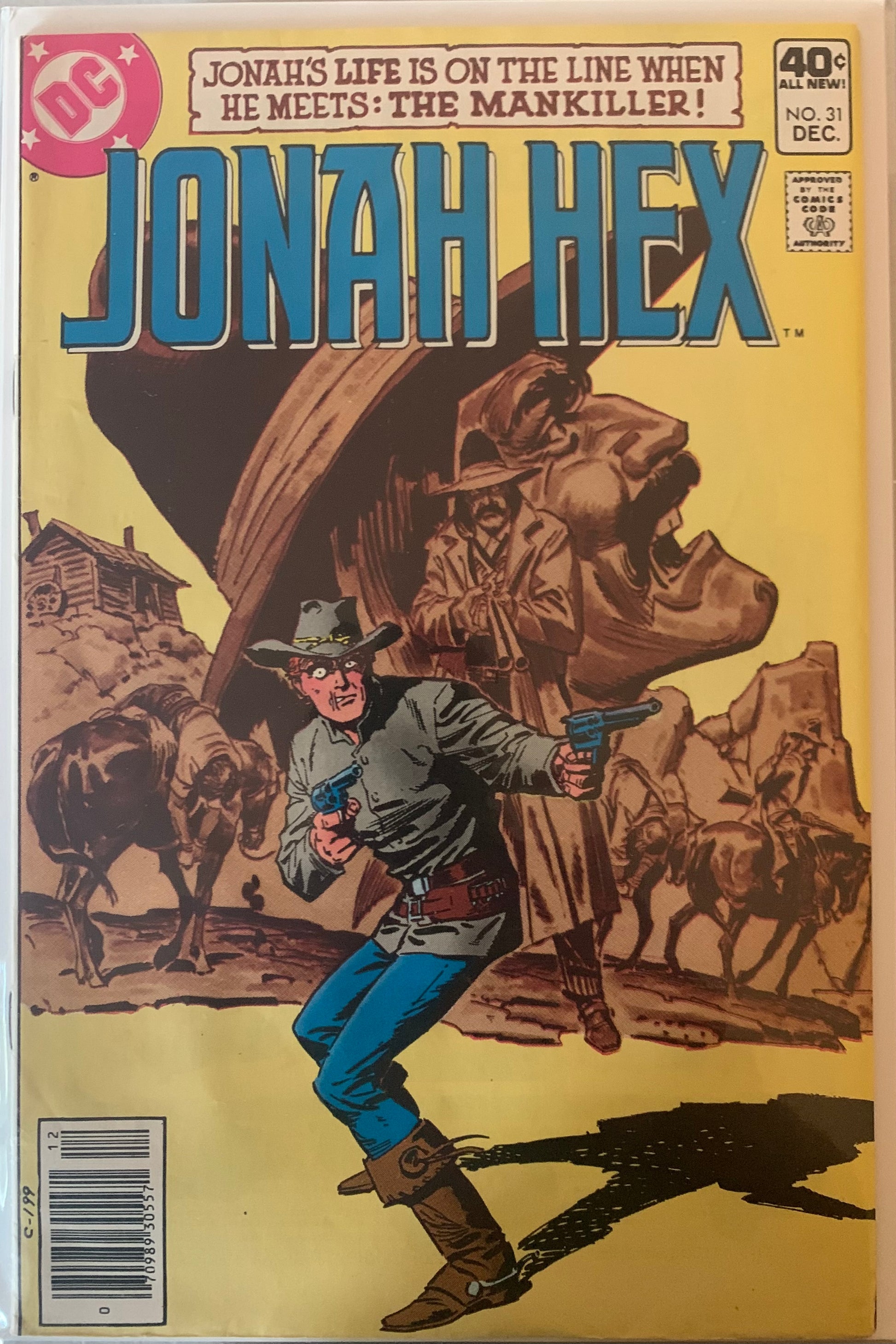 Comic book cover featuring 'Jonah Hex' with a cowboy illustration on a yellow background.