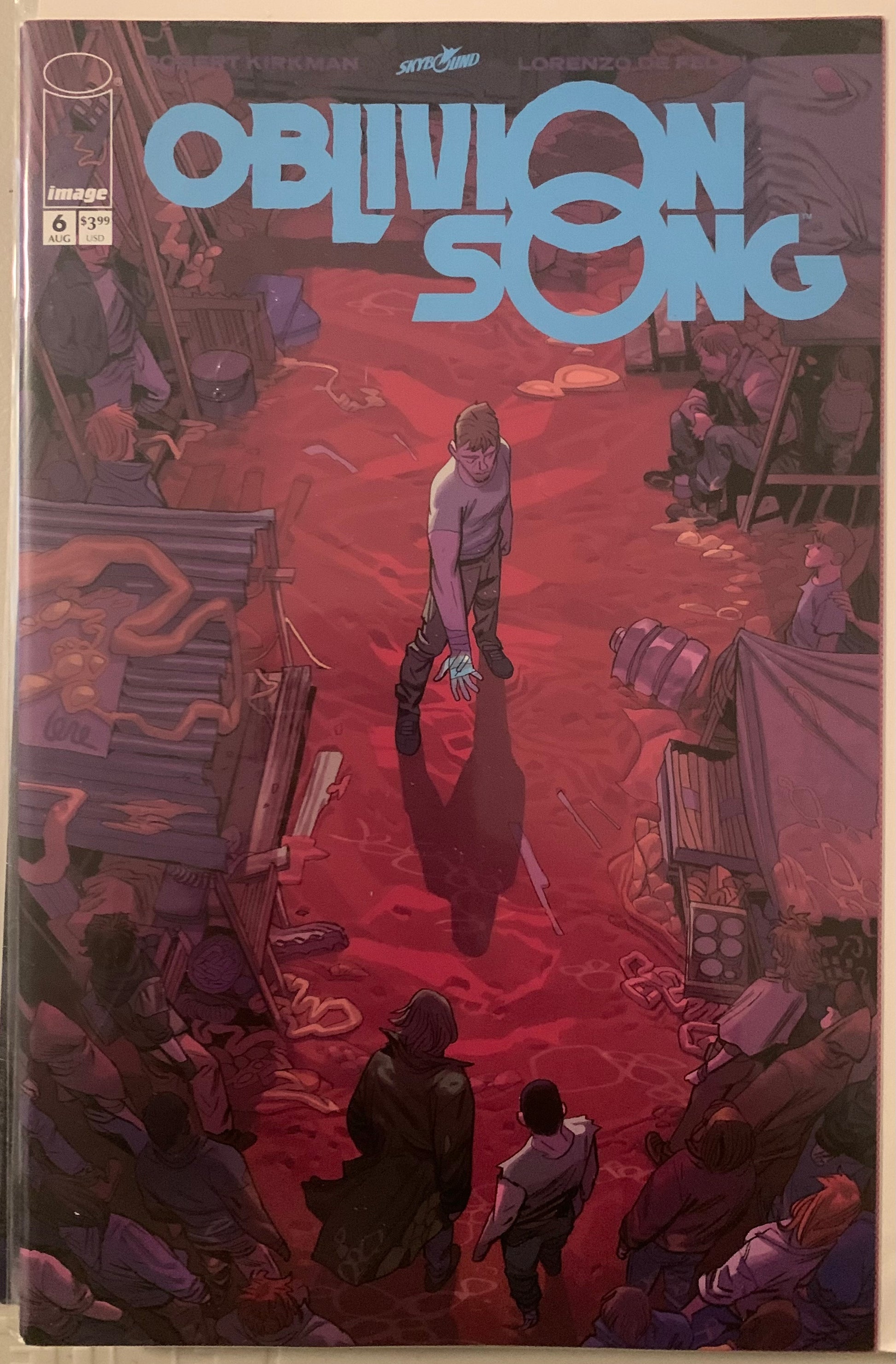Comic book cover titled 'Oblivion Song' with characters standing in a red background.