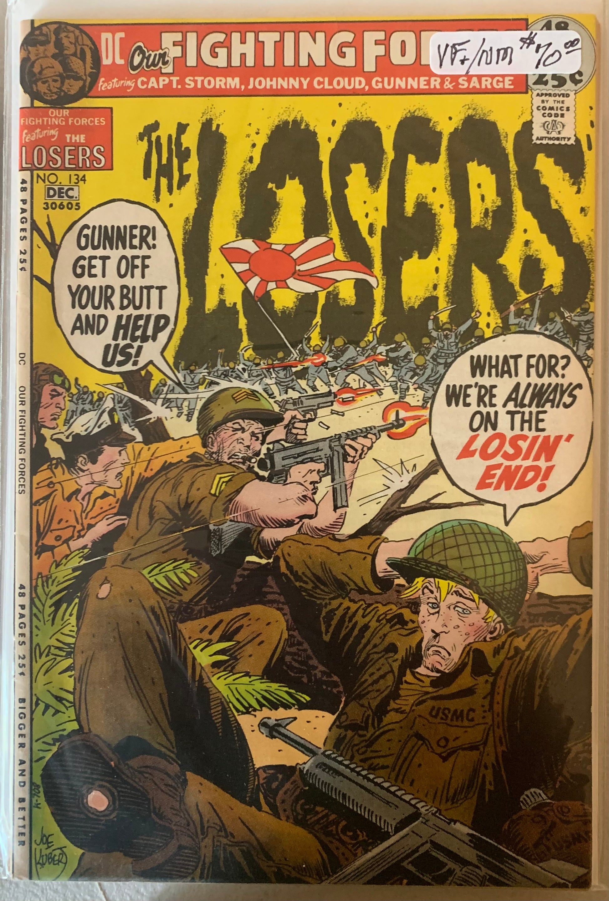 Vintage Comic book cover featuring soldiers and text, with a visible 'DC' logo. The Losers!