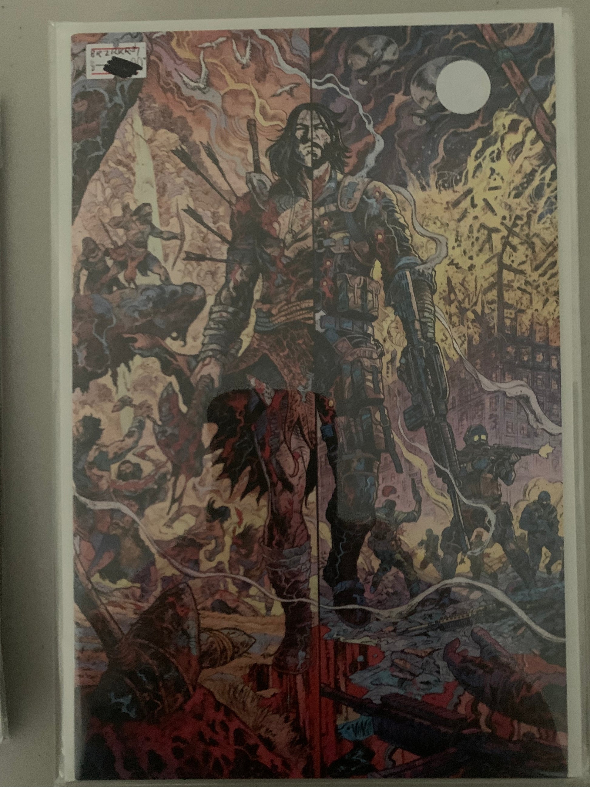 Comic Book Cover with a Decorative warrior design.