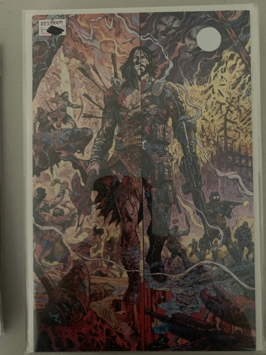 Comic Book Cover with a Decorative warrior design.