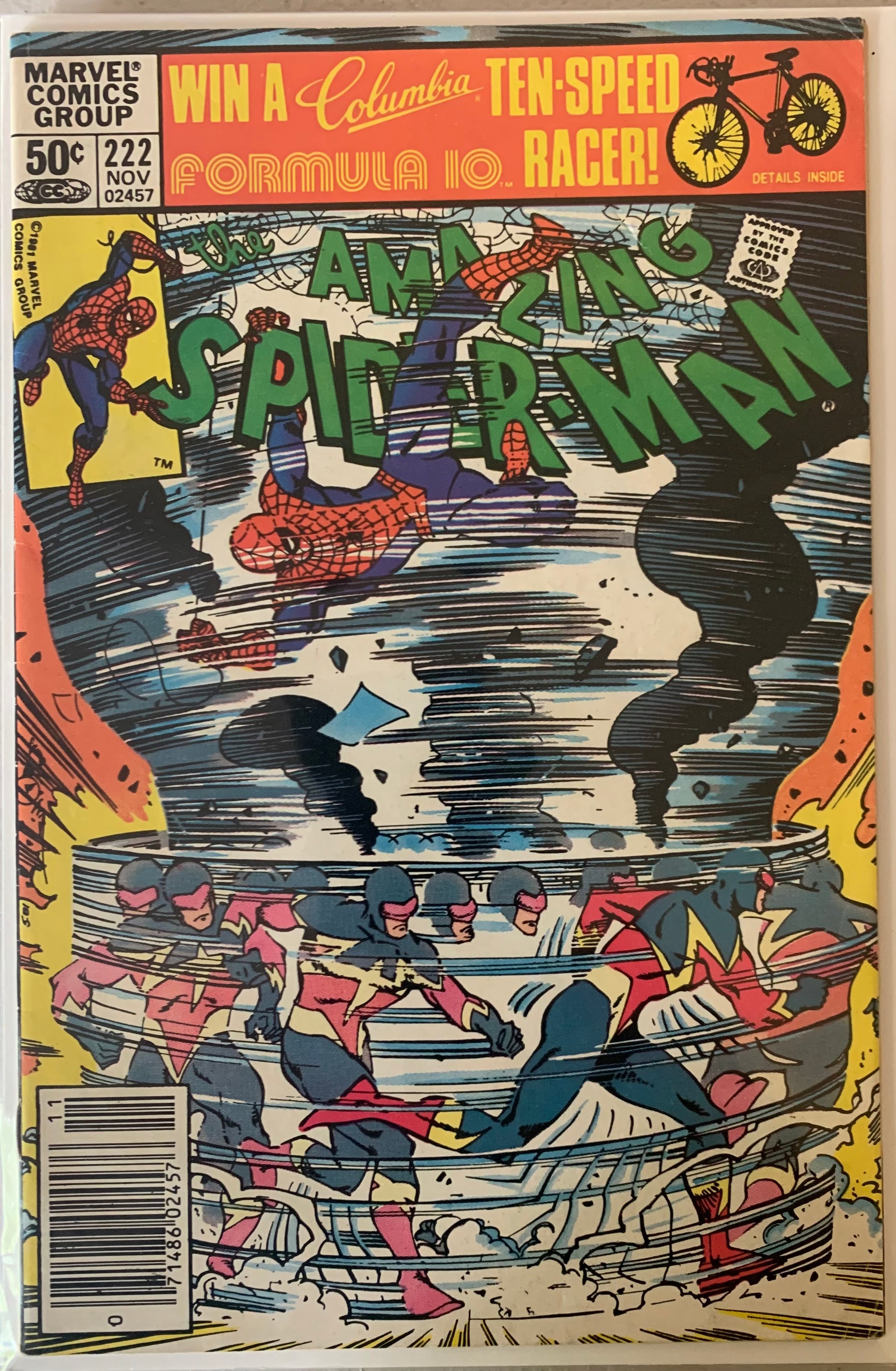 Comic book cover featuring Spider-Man with Speed Demon.